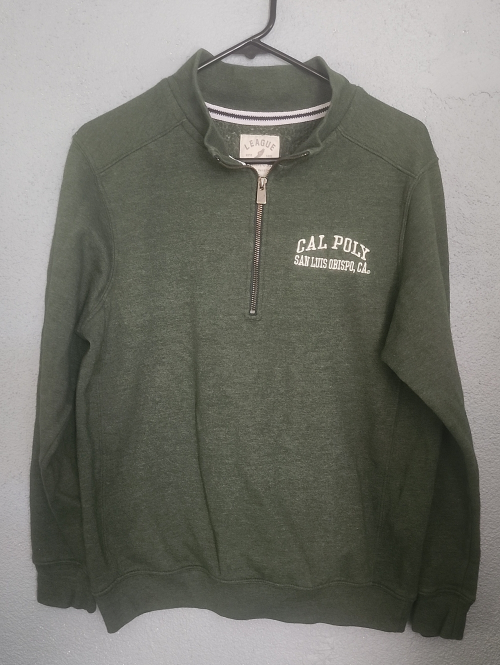 League Olive Green Cal Poly Half-Zip Sweatshirt